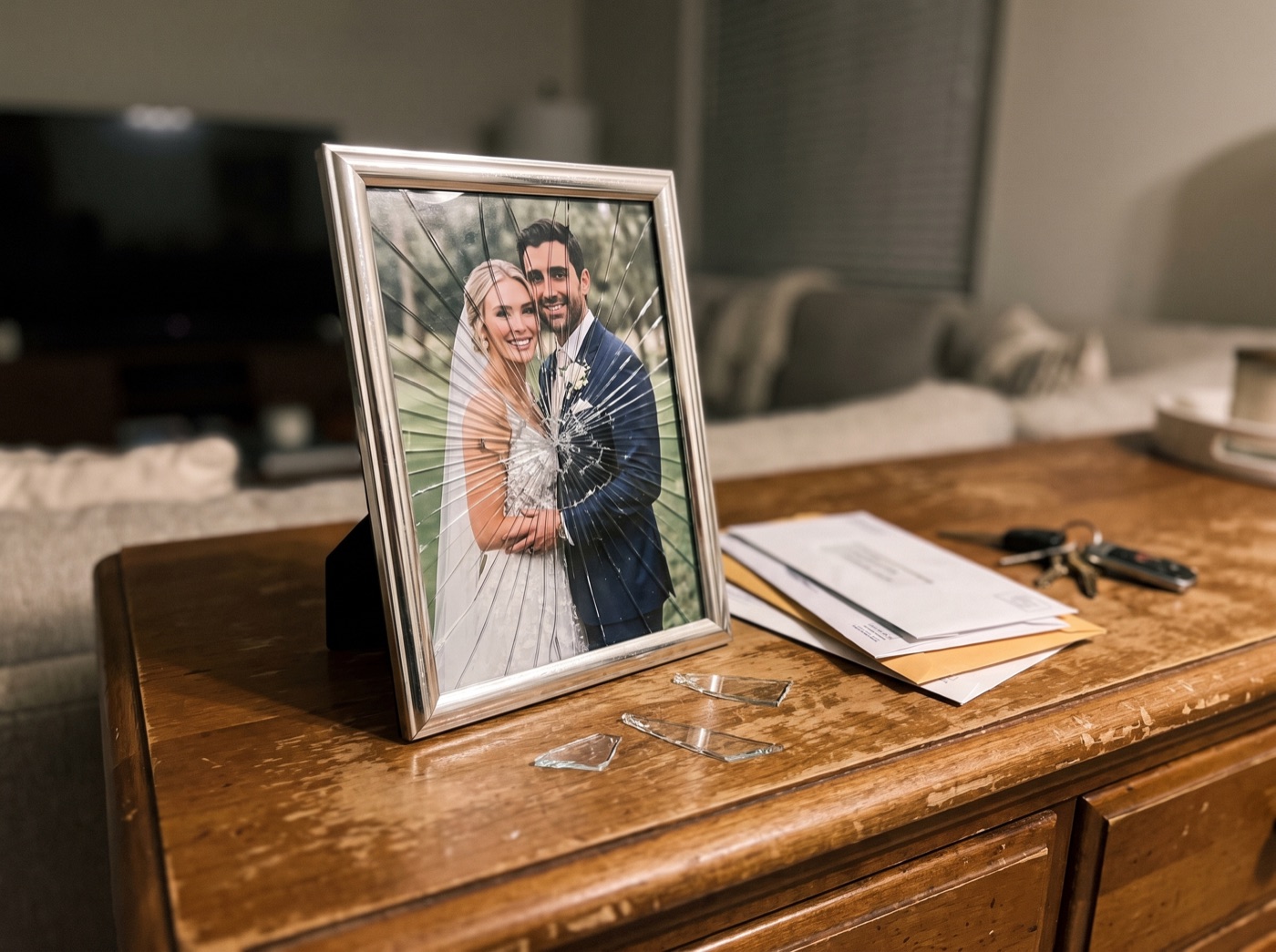 The broken wedding photo